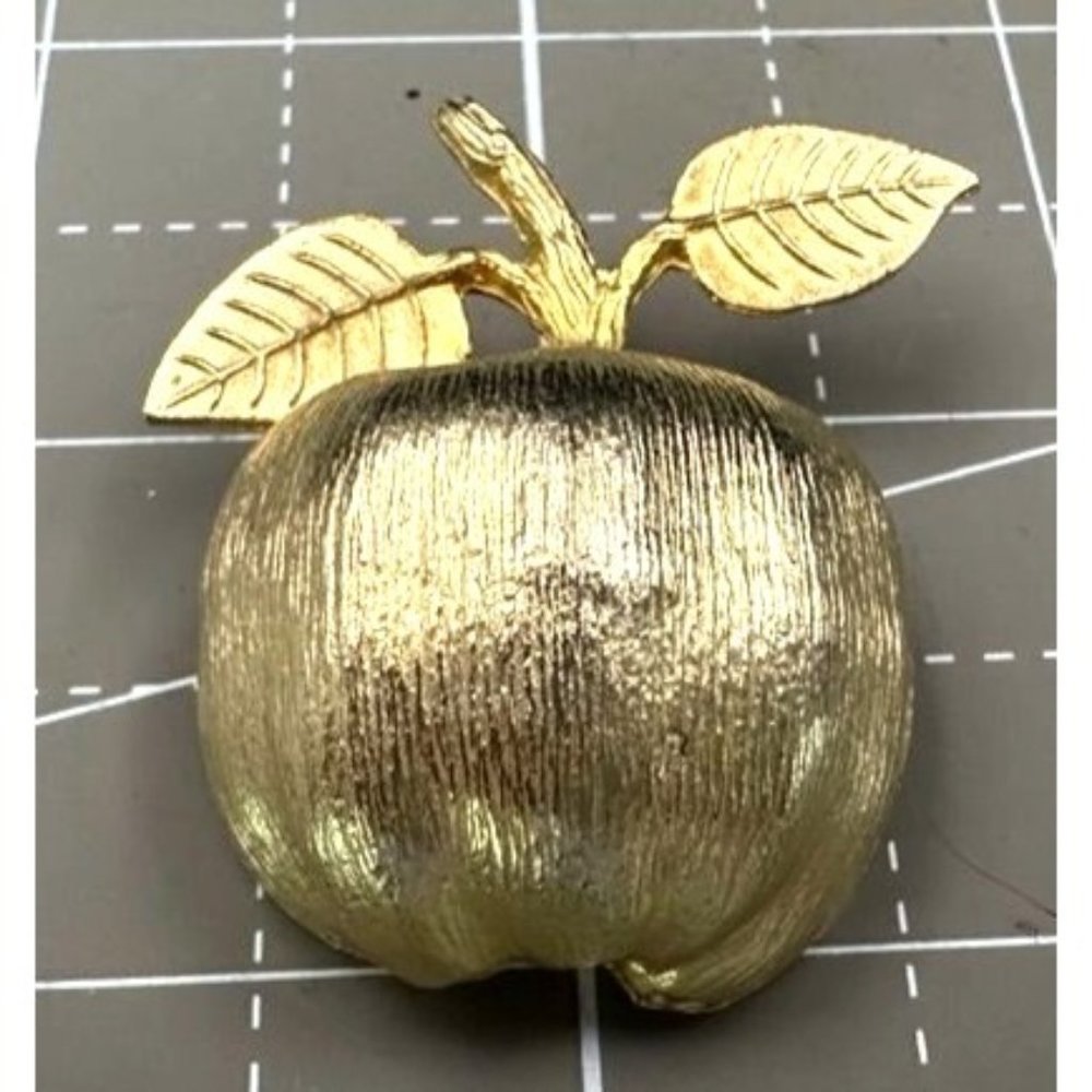 Accessocraft NYC God Tone Fruit Brooch could be apple Cherry Peach